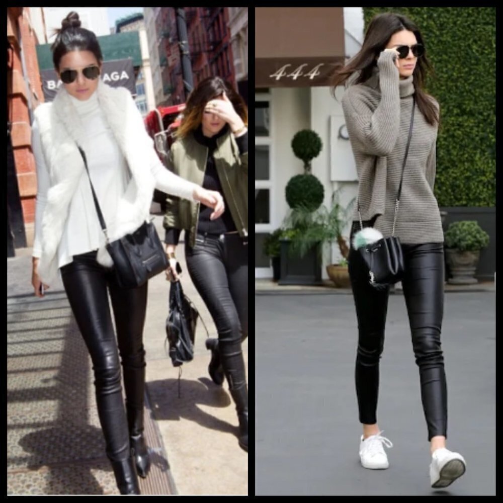 Kendall + Kylie Black Faux Leather Leggings M — image 2 of 8